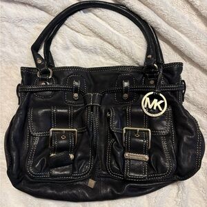 MICHAEL KORS COLLECTION desert satchel bag - black leather